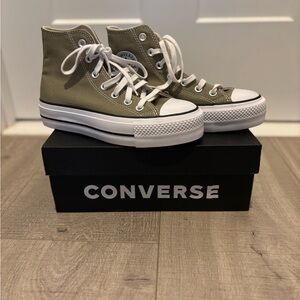 Converse High-Top Sneakers in Olive Green